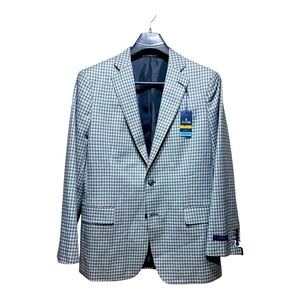 NWT Men’s Stafford Classic Fit Two Button Plaid Blazer
